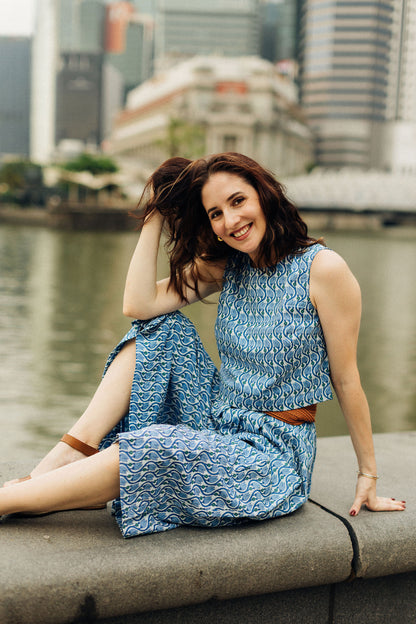 BLUE TRAIL SLEEVELESS TOP