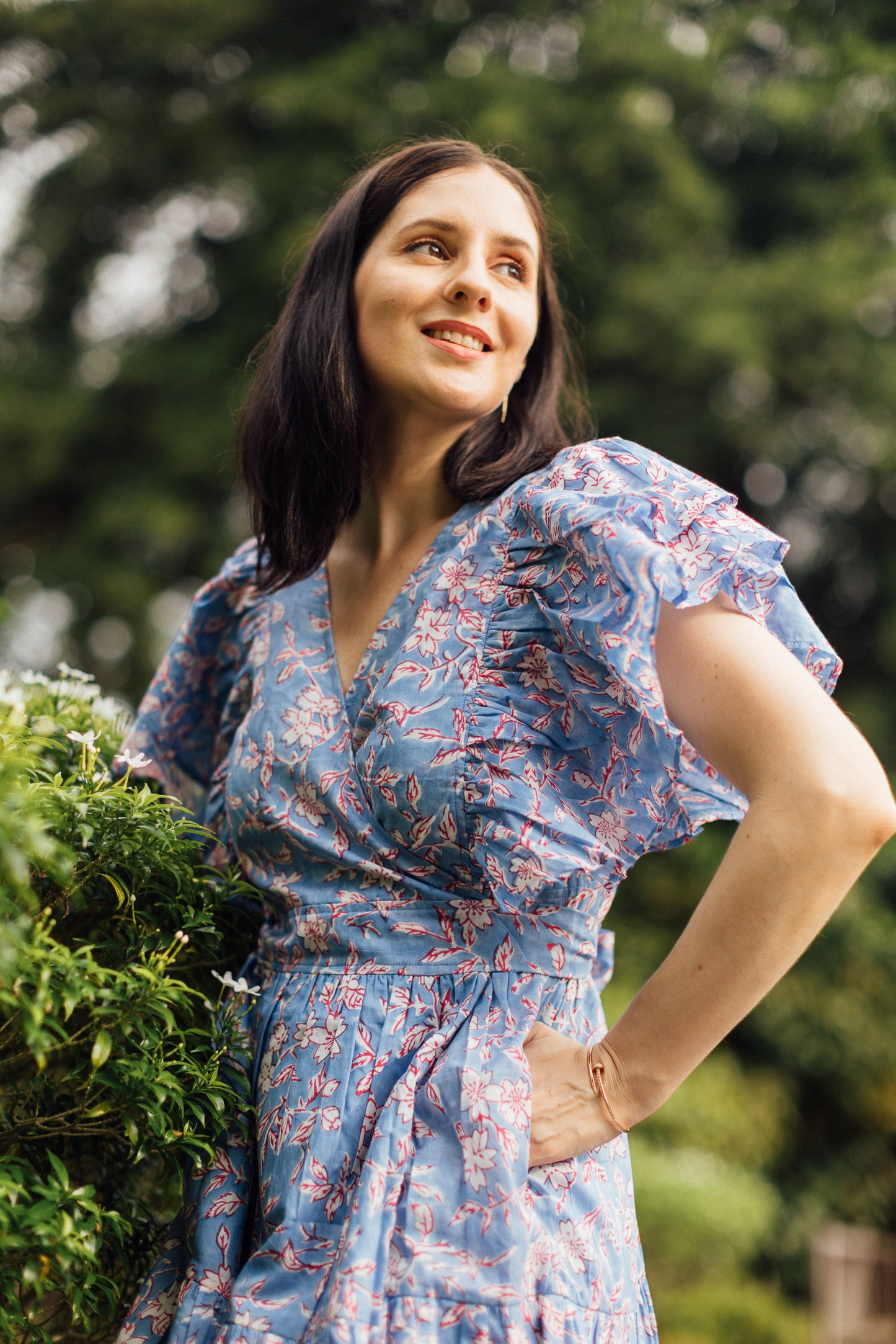 FREYA WRAP DRESS - BLUE