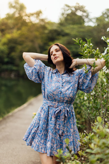 BLOOMING DRESS-BLUE