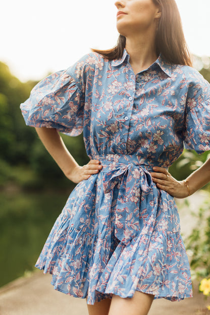 BLOOMING DRESS-BLUE